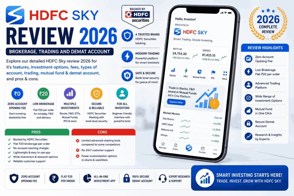 HDFC Sky Review 2026 Brokerage Charges, Margin, Trading & Demat Account