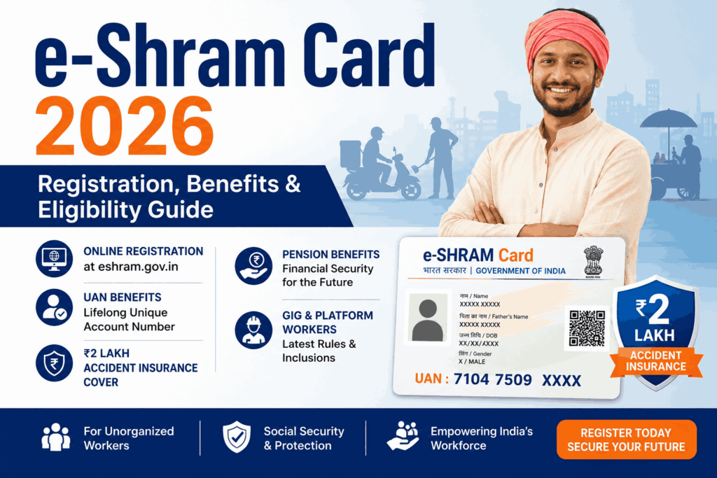 e-Shram Card 2026 Registration, Benefits & Eligibility Guide
